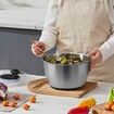 Stainless Steel Salad Spinner 4.5L One-handed Easy Press Large Vegetable Dryer Washer Lettuce Cleaner and Dryer w/ 304 Stainless Steel Bowl