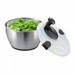 Stainless Steel Salad Spinner 4.5L One-handed Easy Press Large Vegetable Dryer Washer Lettuce Cleaner and Dryer w/ 304 Stainless Steel Bowl