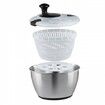 Stainless Steel Salad Spinner 4.5L One-handed Easy Press Large Vegetable Dryer Washer Lettuce Cleaner and Dryer w/ 304 Stainless Steel Bowl