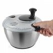 Stainless Steel Salad Spinner 4.5L One-handed Easy Press Large Vegetable Dryer Washer Lettuce Cleaner and Dryer w/ 304 Stainless Steel Bowl