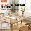 Clear Table Cover Protector 36" x 72" Table Cover 1.5 mm Thick PVC Plastic Tablecloth Waterproof Desktop Protector for Writing Desk Coffee Table