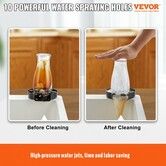 Glass Rinser 10 Powerful Spraying Jets 360 degree Rotating Cup Rinser for Sink 304 Stainless Steel Faucet Cup Washer & Silicone Nonslip Pad