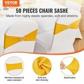 Stretch Spandex Chair Sashes Chair Slipcover and Stretch Chair Sash with Round Buckle Elastic Chair Bands Fitting Wedding Holiday Banquet Party