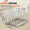 Pan and Pot Rack Organizer Expandable Adjustable Lid Holder Under Cabinet 8.5''W