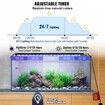 Aquarium Light 18W Full Spectrum Fish Tank Light with 24/7 Natural Mode Adjustable Timer & 5-Level Brightness with Aluminum Alloy Shell Extendable Brackets