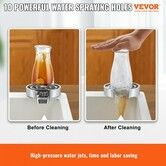 Glass Rinser 10 Powerful Spraying Jets 360 degree Rotating Cup Rinser for Sink Wearproof ABS Kitchen Sink Faucet Cup Washer & ABS Cup Holder