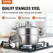 Steamer Pot 22cm Steamer Pot for Cooking with 3QT Stock Pot and Vegetable Steamer Large Capacity Stainless Steel Food Steamer Cookware with Lid