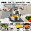 Steamer Pot 22cm Steamer Pot for Cooking with 3QT Stock Pot and Vegetable Steamer Large Capacity Stainless Steel Food Steamer Cookware with Lid