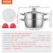 Steamer Pot 22cm Steamer Pot for Cooking with 3QT Stock Pot and Vegetable Steamer Large Capacity Stainless Steel Food Steamer Cookware with Lid