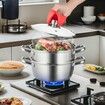 Steamer Pot 22cm Steamer Pot for Cooking with 3QT Stock Pot and Vegetable Steamer Large Capacity Stainless Steel Food Steamer Cookware with Lid