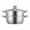 Steamer Pot 22cm Steamer Pot for Cooking with 3QT Stock Pot and Vegetable Steamer Large Capacity Stainless Steel Food Steamer Cookware with Lid