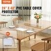 Clear Table Cover Protector 24" x 48"/613 x 1230.2 mm Table Cover 1.5 mm Thick PVC Plastic Tablecloth Waterproof Desktop Protector