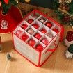 PP Christmas Ornament Storage Box with Zippered Closure hold up to 64 Christmas Balls Holiday Ornaments Storage Cube Organizer with Dividers.