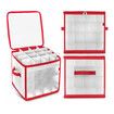 PP Christmas Ornament Storage Box with Zippered Closure hold up to 64 Christmas Balls Holiday Ornaments Storage Cube Organizer with Dividers.