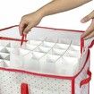 PP Christmas Ornament Storage Box with Zippered Closure hold up to 128 Christmas Balls  Holiday Ornaments Storage Cube Organizer with Dividers.