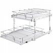 2-Tier Wire Pull Out Cabinet Under Sink Organizer 18x20 Inch Drawer Basket