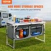 Camping Kitchen Table Quick set-up Folding Camping Table with A Carrying Bag 3 Adjustable Heights MDF Camping Table Ideal for Outdoor Picnics BBQs