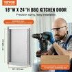 BBQ Access Door 457x610 mm Single Outdoor Kitchen Door Stainless Steel Flush Mount Door Wall Vertical Door with Handle for BBQ Island Grilling