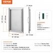 BBQ Access Door 457x610 mm Single Outdoor Kitchen Door Stainless Steel Flush Mount Door Wall Vertical Door with Handle for BBQ Island Grilling