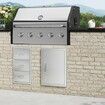 BBQ Access Door 457x610 mm Single Outdoor Kitchen Door Stainless Steel Flush Mount Door Wall Vertical Door with Handle for BBQ Island Grilling