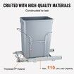 Single Pullout Waste Container Kitchen Trash Can 29L with Handle Grey