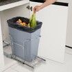 Single Pullout Waste Container Kitchen Trash Can 29L with Handle Grey