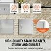 BBQ Access Door 457x508 mm Single Outdoor Kitchen Door Stainless Steel Flush Mount Door Wall Vertical Door with Handle and Hook for BBQ Island Grilling