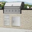 BBQ Access Door 457x508 mm Single Outdoor Kitchen Door Stainless Steel Flush Mount Door Wall Vertical Door with Handle and Hook for BBQ Island Grilling