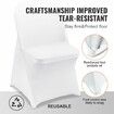 White Stretch Spandex Chair Covers - 30 PCS Folding Kitchen Chairs Cover Universal Washable Slipcovers Protector Removable Chair Seat Covers for Wedding