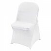 White Stretch Spandex Chair Covers - 30 PCS Folding Kitchen Chairs Cover Universal Washable Slipcovers Protector Removable Chair Seat Covers for Wedding