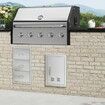 BBQ Access Door 356x508 mm Single Outdoor Kitchen Door Stainless Steel Flush Mount Door Wall Vertical Door with Handle and vents for BBQ Island Grilling