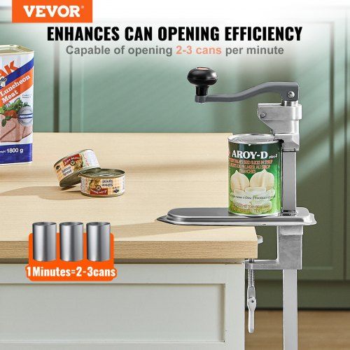 Manual Can Opener Commercial Table Clamp Opener for Large Cans Heavy Duty Can Opener with Base Adjustable Height Industrial Jar Opener For Cans Up to 40cm