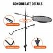 Swivel Campfire Grill Heavy Duty Steel Open Fire Cooking Grate Adjustable