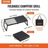 Folding Campfire Grill Portable Camping Fire Pit Steel Outdoor BBQ Picnic