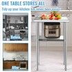 650x457mm Stainless Steel Work Prep Table Commercial Food Prep Table