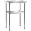 650x457mm Stainless Steel Work Prep Table Commercial Food Prep Table