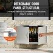 BBQ Access Door 915x533 mm Double Outdoor Kitchen Door Stainless Steel Flush Mount Door Wall Vertical Door with Handles for BBQ Island Grilling