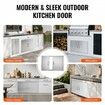 BBQ Access Door 915x533 mm Double Outdoor Kitchen Door Stainless Steel Flush Mount Door Wall Vertical Door with Handles for BBQ Island Grilling