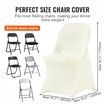 Stretch Spandex Folding Chair Covers Universal Fitted Chair Cover Removable Washable Protective Slipcovers for Wedding Holiday Banquet Party Celebration