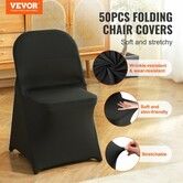 Stretch Spandex Folding Chair Covers Universal Fitted Chair Cover Removable Washable Protective Slipcovers for Wedding Holiday Banquet Party Celebration