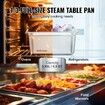 8 Pack Hotel Pans 1/3 Size Anti-Jam Steam Pan with Lid 0.8mm Thick Stainless Steel Steam Table Pan 6-Inch Deep Commercial Table Pan Catering Storage