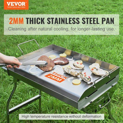 Stove Top Griddle58.7cmx39.5cmPre-Seasoned Stainless Steel Griddle Rectangular Double Burner Griddle Pan Non-Stick Family Pan Cookware with Handles