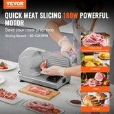Meat Slicer 180W Electric Deli Food Slicer with 7.5" SUS420 Stainless Steel Blade and Blade Guard 0 - 0.6 inch Adjustable Thickness for Home Use