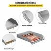 Stainless Steel Griddle18" X 16" Universal Flat Top Rectangular Plate BBQ Charcoal/Gas Grill with 2 Handles and Grease Groove with Hole drills for Camping