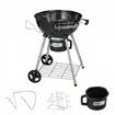 22" Kettle Charcoal Grill Premium Kettle Grill with Wheels Grate and Cover Porcelain-Enameled Lid and Firebowl with Slide Out Ash Catcher Thermometer