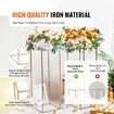 10PCS 31.5inch/80cm High Wedding Flower Stand With Acrylic LaminateMetal Vase Column Geometric Centerpiece Stands Gold Rectangular Floral Display Rack