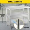 Stainless Steel Prep Table 1520x450x855 mm Commercial Stainless Steel Table 2 Adjustable Undershelf BBQ Prep Table Heavy Duty Kitchen Work Table