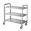 3-Tier Utility Cart Rolling Cart on Wheels 37.5"x20"x37.7" 450 LBS 6 Hooks