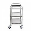 3-Tier Utility Cart Rolling Cart on Wheels 37.5"x20"x37.7" 450 LBS 6 Hooks