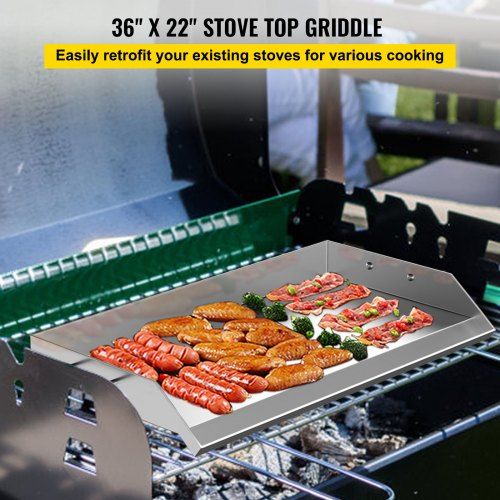 36" x 22" Stainless Steel Comal Griddle Flat Top Grill for outdoor Triple Burner Stove